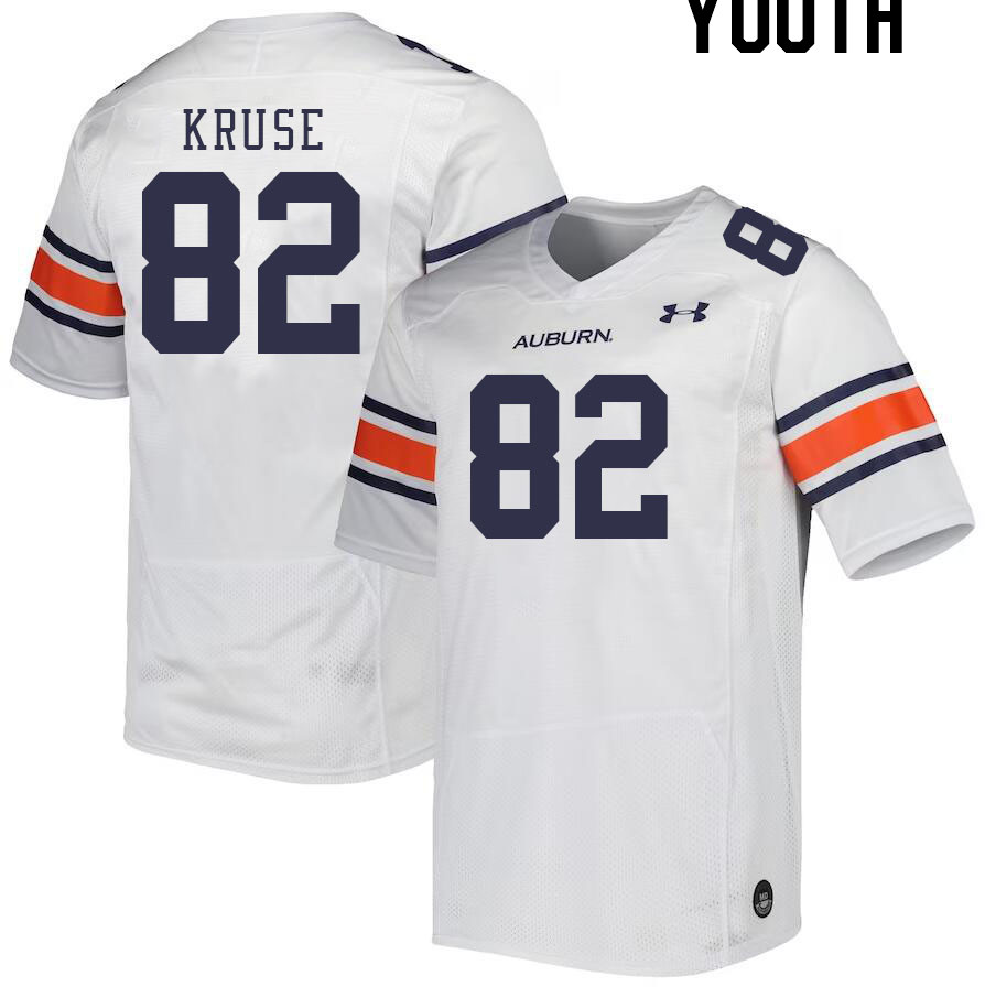 Youth #82 Jake Kruse Auburn Tigers College Football Jerseys Stitched-White